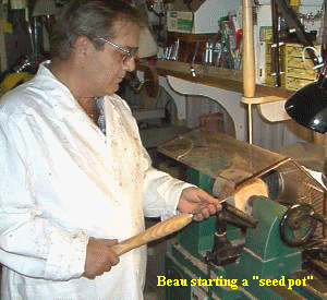 Beau shown at his lathe
